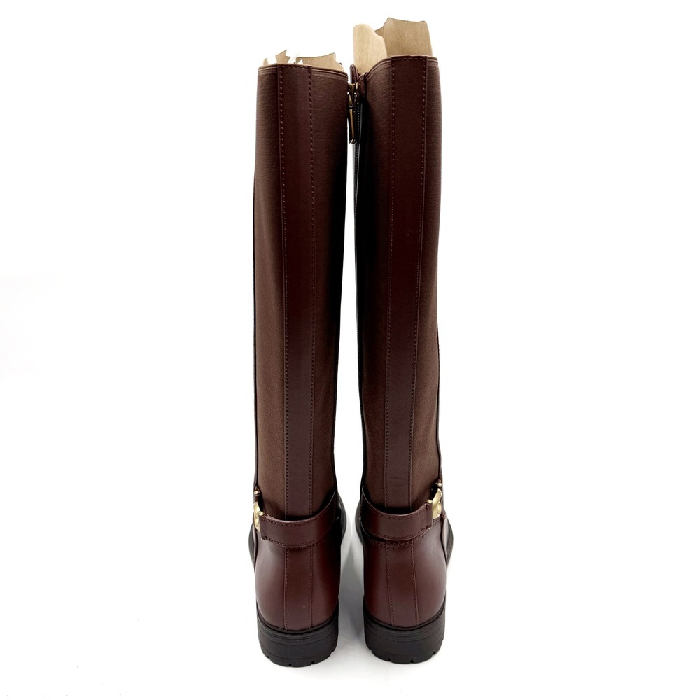 Coach Faith Riding Boots Walnut Brown Leather Lug Knee High Sole Sz 9 - Picture 8 of 11